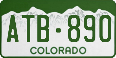 CO license plate ATB890