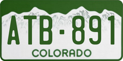 CO license plate ATB891