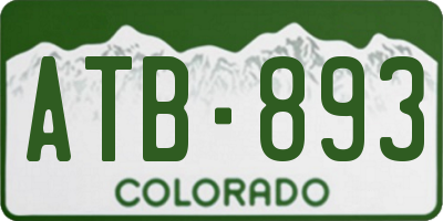 CO license plate ATB893