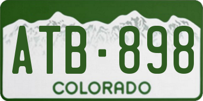 CO license plate ATB898