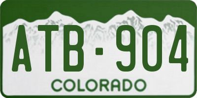 CO license plate ATB904
