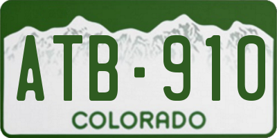 CO license plate ATB910