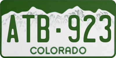 CO license plate ATB923
