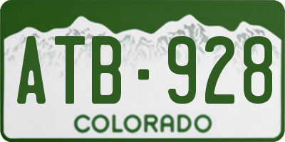 CO license plate ATB928