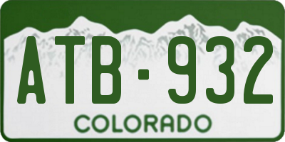CO license plate ATB932