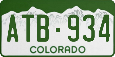 CO license plate ATB934