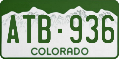 CO license plate ATB936