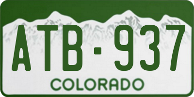 CO license plate ATB937