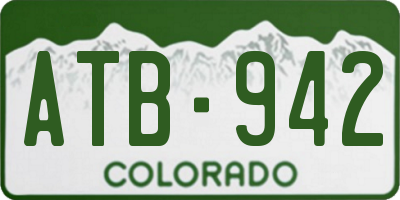 CO license plate ATB942