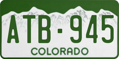 CO license plate ATB945