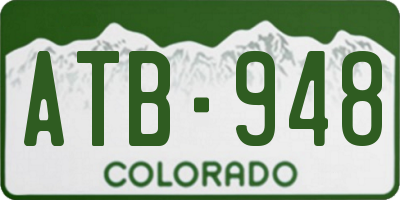 CO license plate ATB948