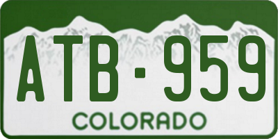CO license plate ATB959