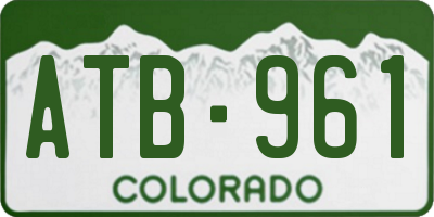 CO license plate ATB961