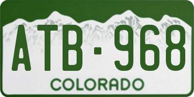 CO license plate ATB968