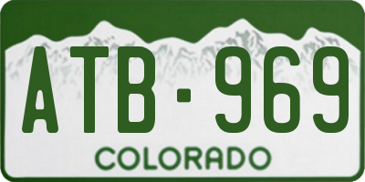 CO license plate ATB969