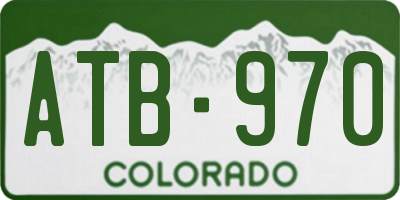 CO license plate ATB970
