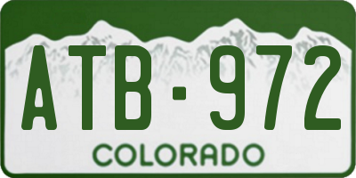 CO license plate ATB972
