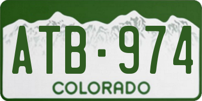 CO license plate ATB974