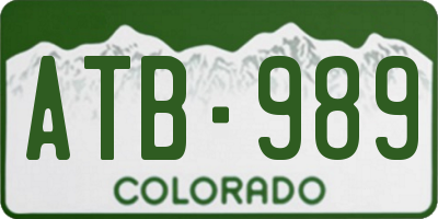 CO license plate ATB989