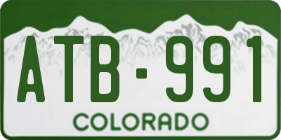 CO license plate ATB991