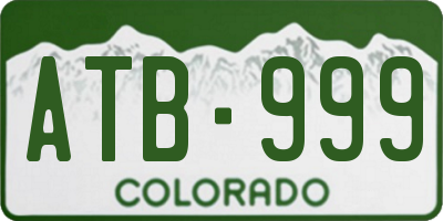 CO license plate ATB999