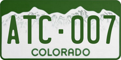 CO license plate ATC007
