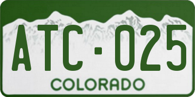 CO license plate ATC025