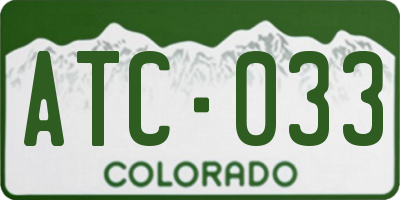 CO license plate ATC033
