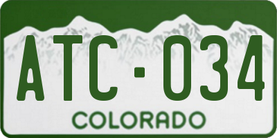 CO license plate ATC034