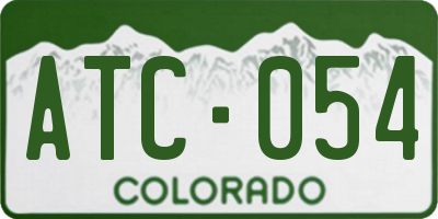 CO license plate ATC054