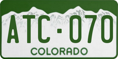 CO license plate ATC070