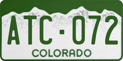 CO license plate ATC072