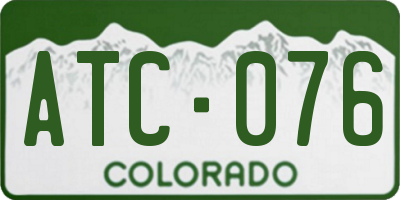 CO license plate ATC076