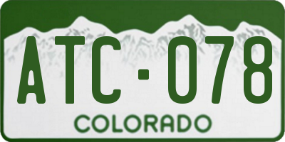 CO license plate ATC078