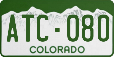 CO license plate ATC080