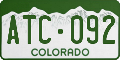 CO license plate ATC092