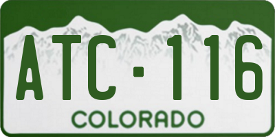 CO license plate ATC116