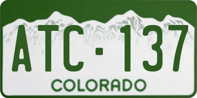 CO license plate ATC137