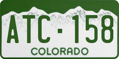 CO license plate ATC158