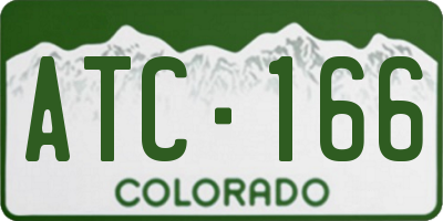 CO license plate ATC166
