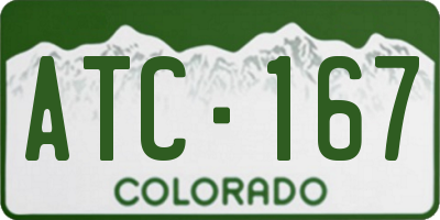CO license plate ATC167