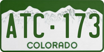 CO license plate ATC173