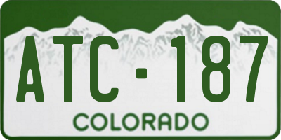 CO license plate ATC187