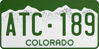 CO license plate ATC189