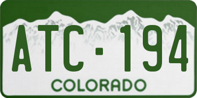 CO license plate ATC194