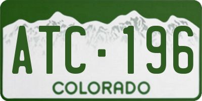 CO license plate ATC196