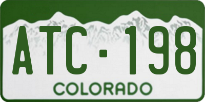 CO license plate ATC198