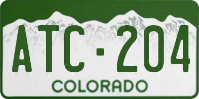 CO license plate ATC204