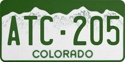 CO license plate ATC205