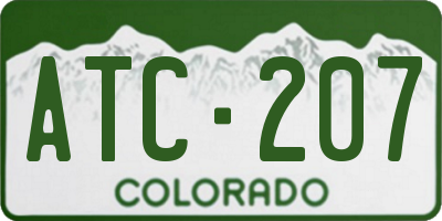 CO license plate ATC207